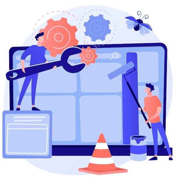 Illustration representing ongoing website maintenance and updates for improved performance and security.