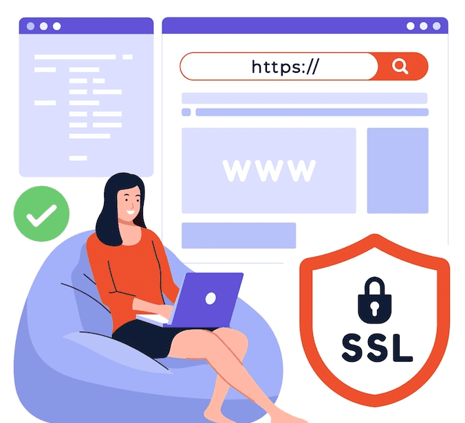Secure website with HTTPS padlock icon on browser address bar.