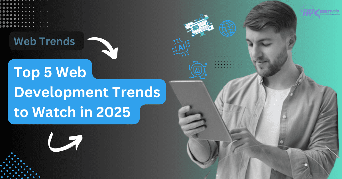 Image showing futuristic web development concepts and technology trends for 2025