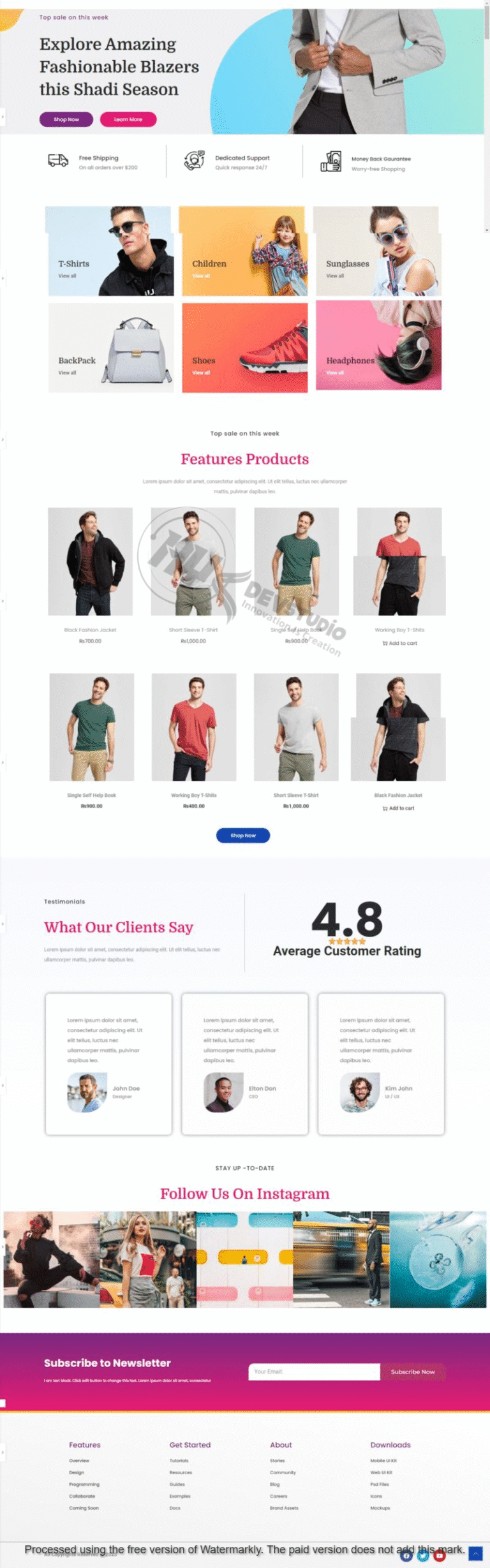Portfolio showcasing eCommerce website designs with user-friendly layouts and optimized shopping experiences.