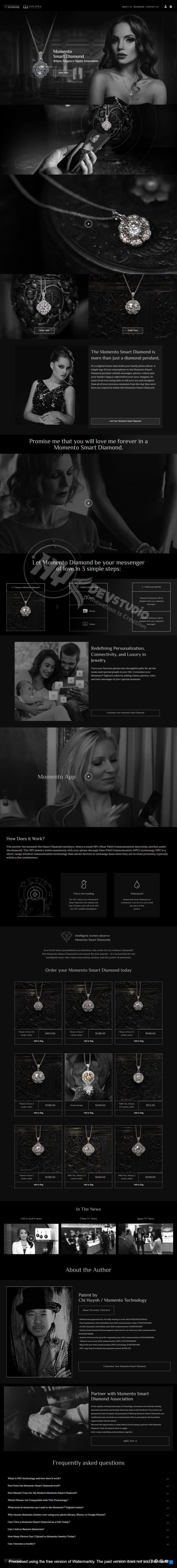 Diamond Momento interactive trading card featuring luxury design and NFC technology