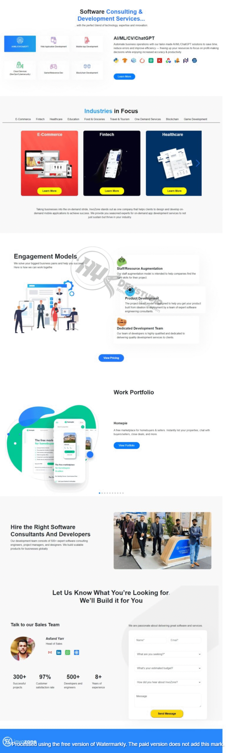 Portfolio showcasing professional software consulting website designs with modern layouts and user-focused functionality.