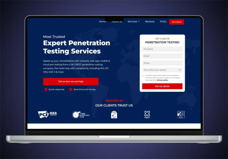 Modern technology website design interface