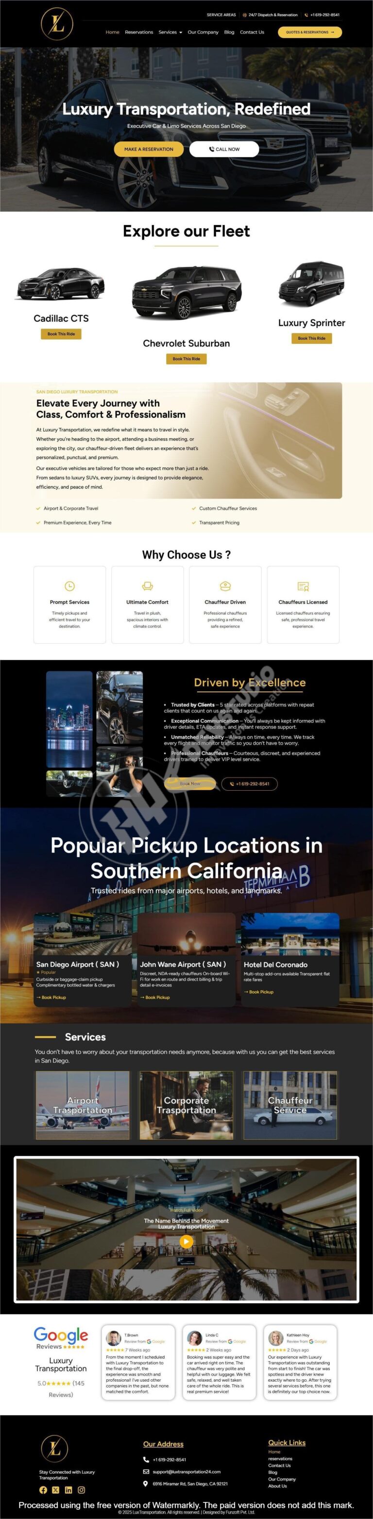 WordPress website design for Lux Transportation company – responsive and SEO-optimized business site
