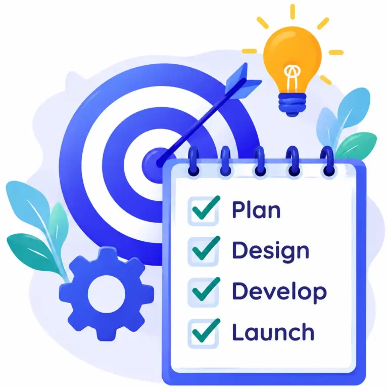 Website planning checklist showing essential steps for building a website