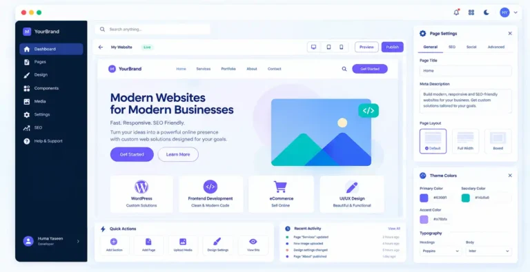 Website wireframe showing the layout and design planning process