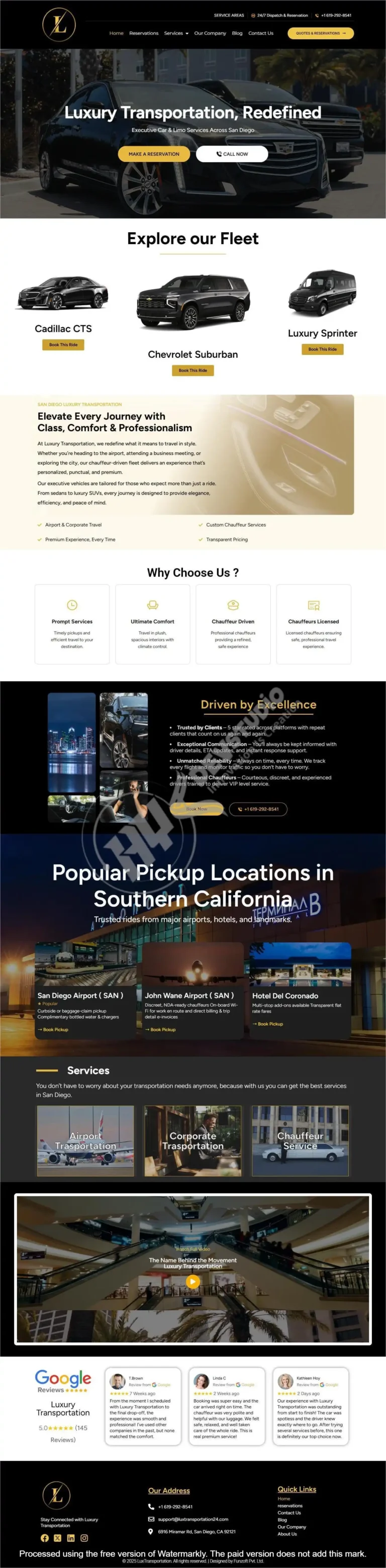 WordPress website design for Lux Transportation company – responsive and SEO-optimized business site