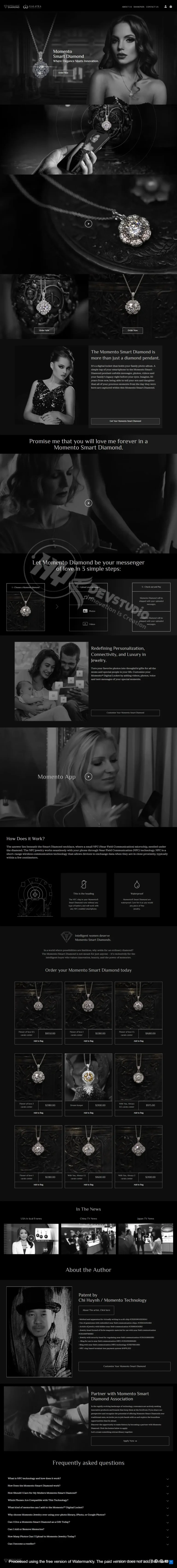 Diamond Momento interactive trading card featuring luxury design and NFC technology