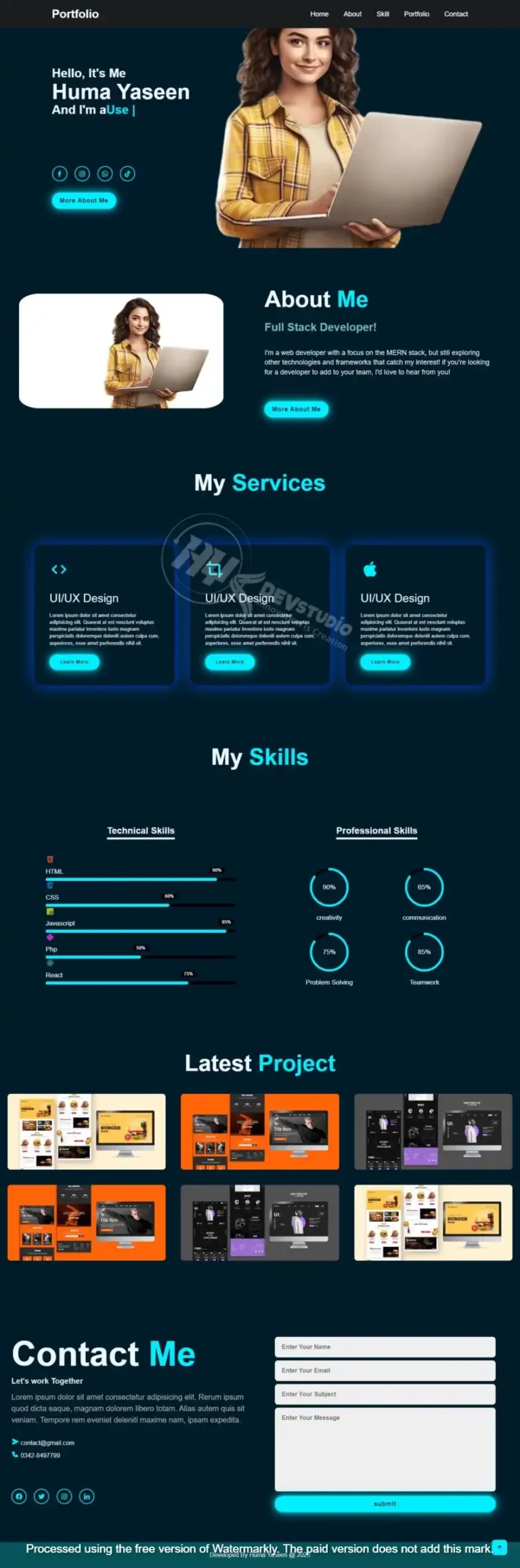 Portfolio creation website showcasing professional designs for freelancers, creatives, and businesses to display their work